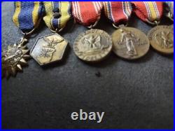 WWII-Korean War Era Army Miniature Medal Bar With 6 Medals