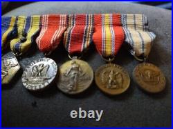 WWII-Korean War Era Army Miniature Medal Bar With 6 Medals
