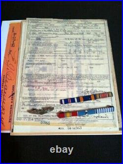 WWII Korean War USAF Pilot Flying Cross Air Medal Ribbon Bar Document T-6 Texan