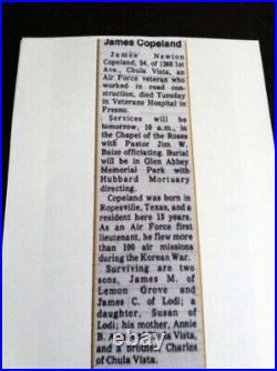 WWII Korean War USAF Pilot Flying Cross Air Medal Ribbon Bar Document T-6 Texan