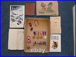 WWII Medals Miniatures Soldier's Service Pay Book Raf The War Office 1944 Combat