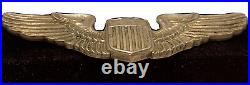 WWII US Army Air Corps Pilots Wings 3 Inch Medal Sterling N. S. Meyers New York