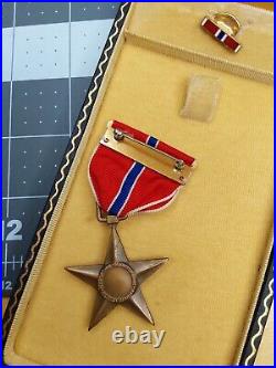 WWII US Army BOXED slot Brooch Bronze Star Medal