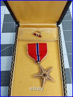 WWII US Army BOXED slot Brooch Bronze Star Medal