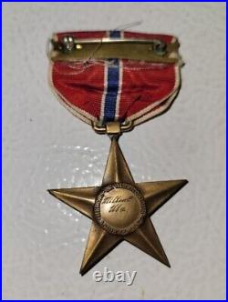 WWII US Army Bronze Star Medal named Milton C. Utz slot broach