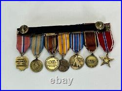 WWII US Military Veterans Mounted Miniature Medals
