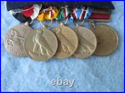 WWII US Navy 5 Medal Bar Named Good Conduct Fleet Bar Europe Pacific More CB WW2