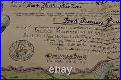 WWII U. S. Navy Epherma Discharge Papers Medal