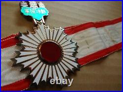 WWII WW2 JAPANESE ARMY ORDER RISING SUN 3TH MEDAL ANTIQUE RARE badge 1A3