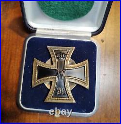 WWI 1914 Iron Cross 1st Class, Cased, Naval, Vaulted, Juncker