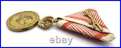 WWI Austria Military Merit Medal Gold Red Enamel War Ribbon Swords original Box