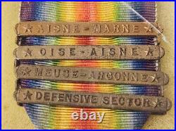 WWI Great War for Civilization Bronze War Medal (4 Bars) Antique, 1914-1918