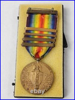 WWI Great War for Civilization Bronze War Medal (4 Bars) Antique, 1914-1918