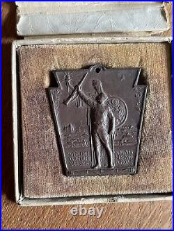 WWI Pennsylvania Railroad Company Vet Medal And Victory Medal Named Boxed 2 Bars