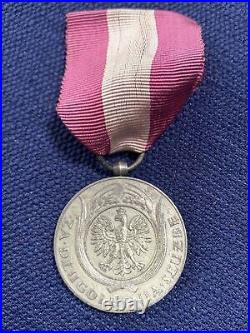 WWI Poland Medal for Long Service XX 20 Years 1938 Original RARE