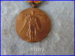 WWI US Victory Medal 2 Campaign Bars Issue Box Paperwork Numbered AEF WW1