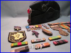 WWI, WW2 ORIGINAL FRENCH MEDAL GROUP, Miniature, badges, Cap. VERY RARE
