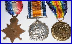 WWI World War One British 1914 Mons Star Medal Trio George Hall Grenadier Guards