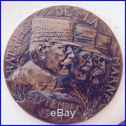 WW. 1 Battle of Marne Commemorative Bronze Medal / Jules-Prosper Legastelois. M55