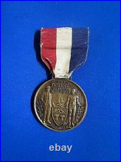 WW 1 Patriotic Service World War Medal Inscribed SGT BH Nichols