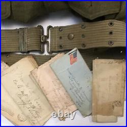 WW 1 Tunic Oval Framed Photo Belt Medal Letters US Army Named Lot MP 37th Div