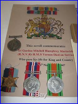 WW 2 Casualty RAF 90 Sqdn KIA Medal group Father & Sons Died in Service Lot RNVR