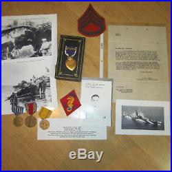 WW II PURPLE HEART MEDAL WITH Oringinal Document and more medals
