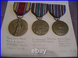 WWll Military Original Collectables/3 Medals, extras