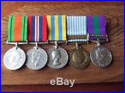 World War 2, Korean Pair & G. S. M. Malaya Group Of Five Medals. Nice Condition