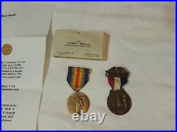 World War Lot of 2 Vintage WW1 Victory Medal Awards Medals