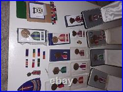 World War Military Medal lot 115 pieces medals, patches, bullets WWI to now