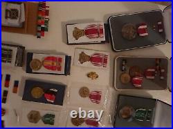 World War Military Medal lot 115 pieces medals, patches, bullets WWI to now