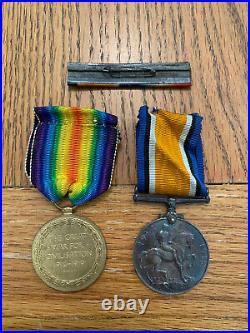 World War One Medals Duo Original With Clip