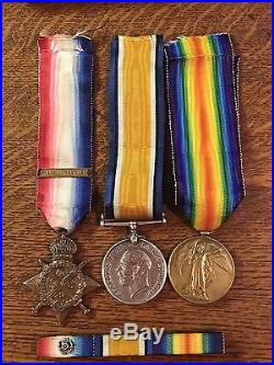 World War One Trio Medals Mons Star Clasp Shoeing Smith WAR HORSE Documented