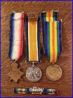 World War One Trio Medals Mons Star Clasp Shoeing Smith WAR HORSE Documented