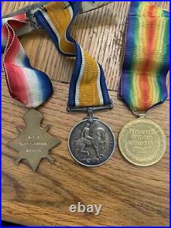 World War One Trio Of Medals Antique Original