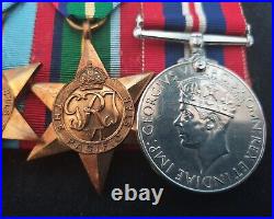 World War Two Court-Mounted 3 Medal Pacific Star Group withSmall Pouch & Medal Bar