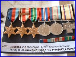 Ww11 Australian Medal Group Wx20066 C. E Edmonds 2/28 Batt El Alamein, N. G, Labuan