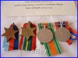 Ww11 Raf Pow Died Sandakan Medal Group With Memorial Scroll