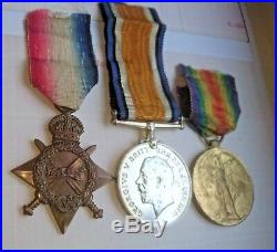 Ww1 14-15 Star/british War/ Victory Medals/badges Grimes Died Manchester Regt