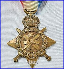 Ww1 1914 Star Medal 7059 Pte Gillespie 5th Battalion Cameronians Scottish Rifles