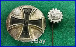 Ww1 1914 german original iron cross medal & a ww2 stick pin