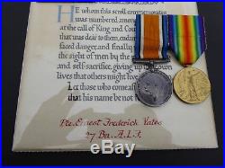 Ww1 Aif Australian 27th Btn Killed In Action Medal Group, Mothers Ribbon Etc