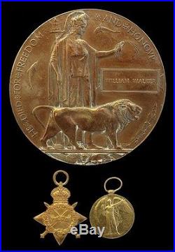 Ww1 British 1914-15 Star & Victory Medal Pair Death Plaque Walker A. &. S. Highrs
