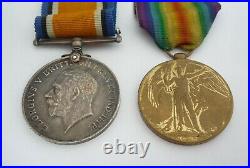 Ww1 British War And Victory Medal Pair Royal Irish Rifles Kia Pilckem Ridge
