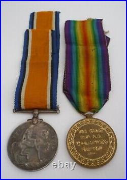 Ww1 British War And Victory Medal Pair Royal Irish Rifles Kia Pilckem Ridge