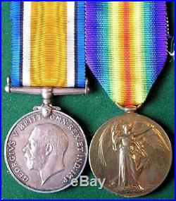 Ww1 British War & Victory Medal Pair, Pte Kavanagh, W. York. R, Kia 1-7-16 Somme