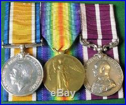 Ww1 British War & Victory Medals With Immediate Msm, 8th W. York. R, Leeds Rifles