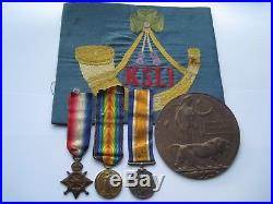Ww1 Death Plaque & 1915 Star Medal Trio, Harry Onions, From Worfield
