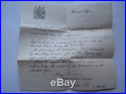 Ww1 Death Plaque, War & Victory Medals, Photo, Letter, Albert Mellish, From Risca